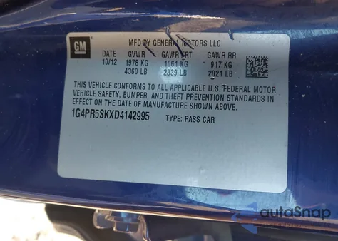 2013 Buick Verano Convenience Group z USA, uszkodzony, nr VIN 1G4PR5SKXD4142995